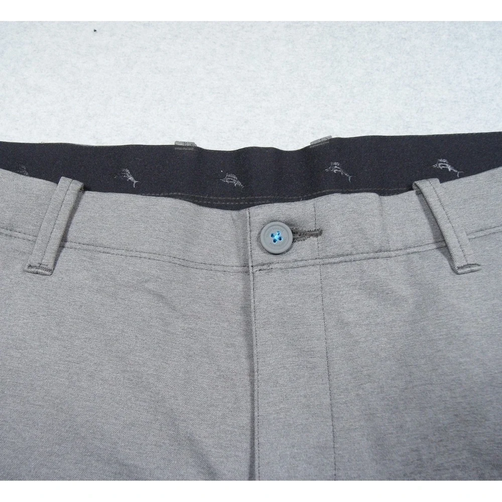 Tommy Bahama Short Mens 40x8 Gray Chino Stretch On Par Flat Front Casual NEW